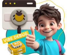 Тестирование & Vibe Debug. Охотники за багами - КИБЕРшкола программирования для детей, компьютерные курсы для школьников, начинающих и подростков - KIBERone г. Алушта